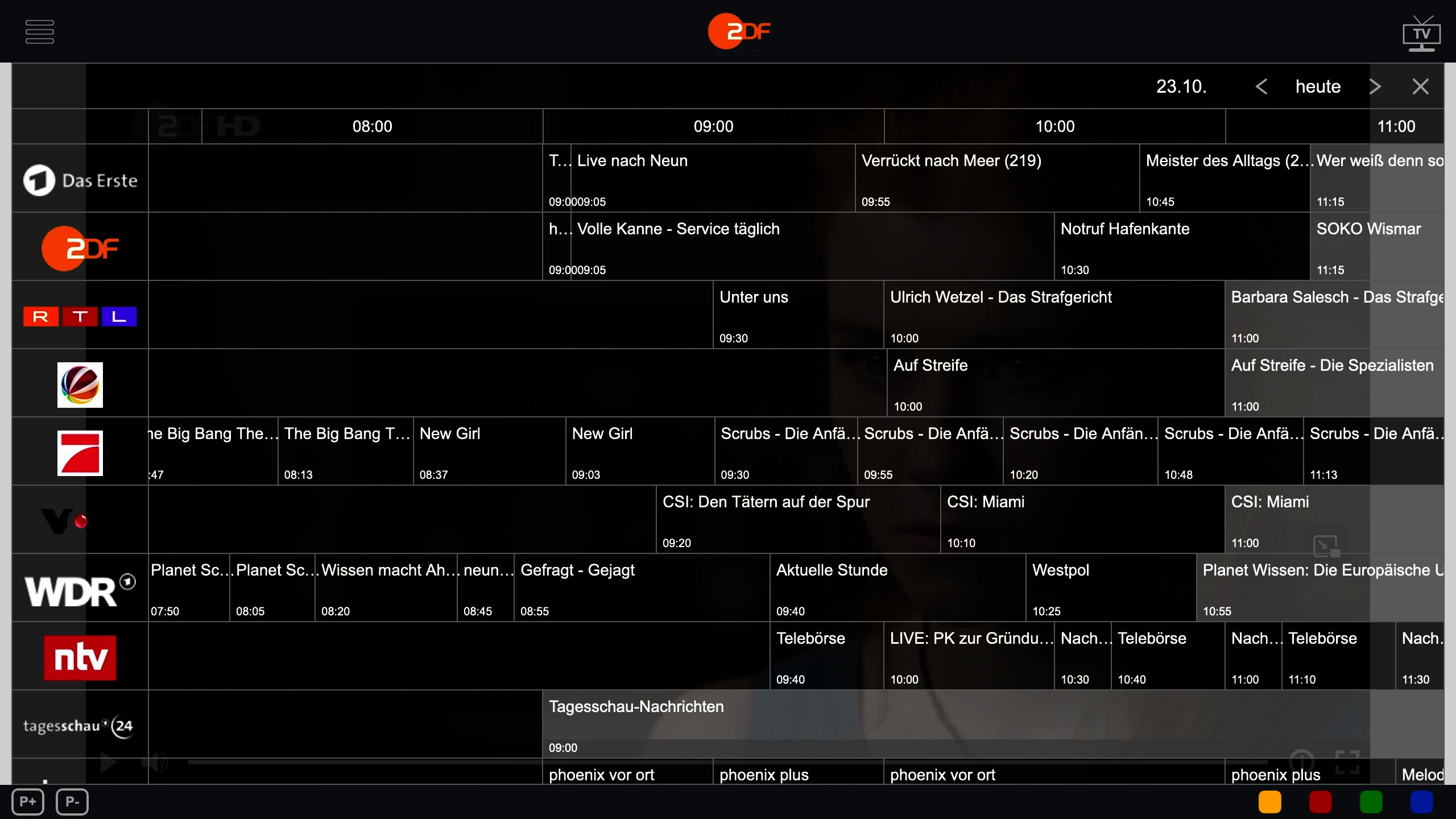 Zu sehen ist EPG Guide