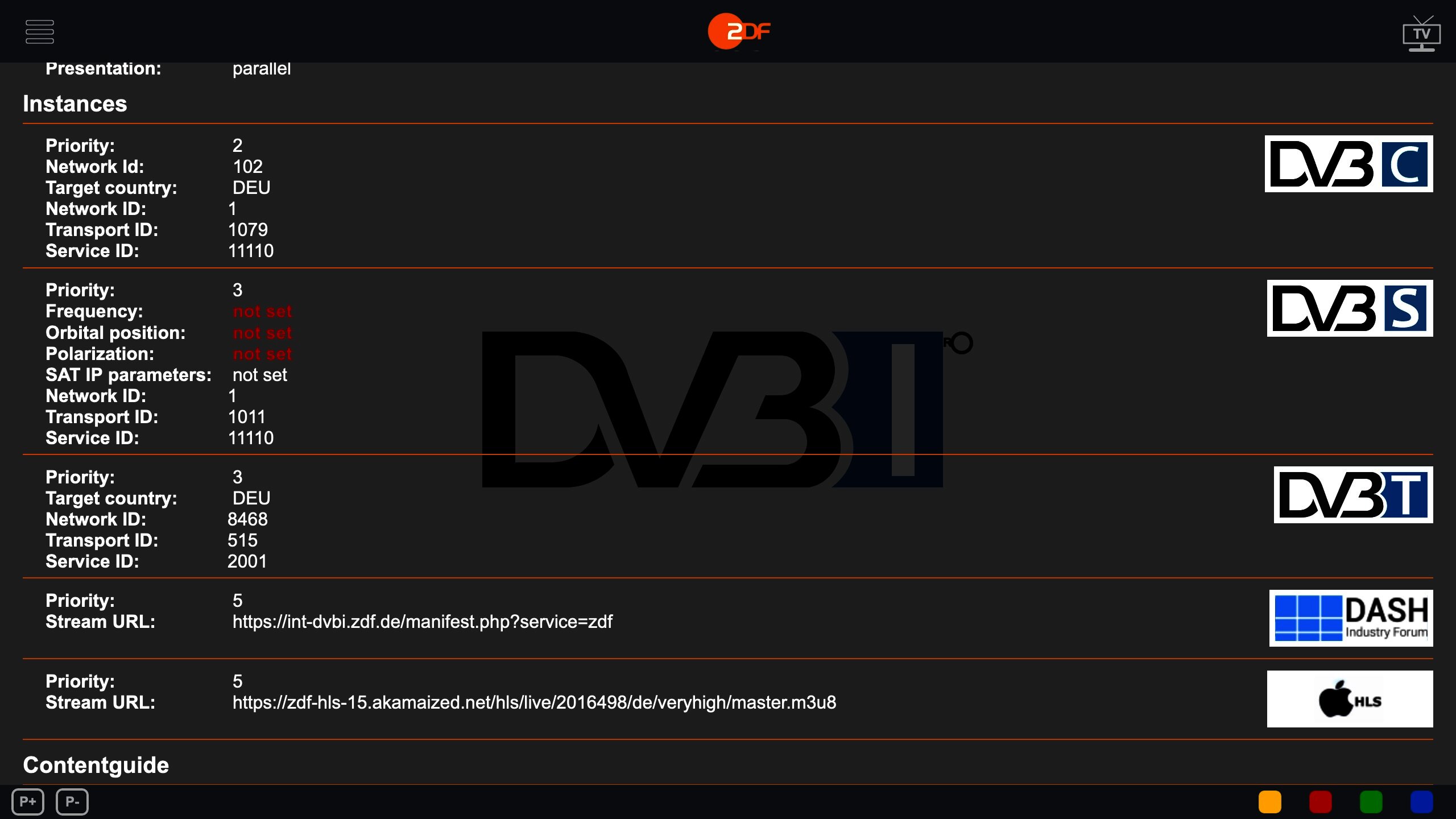 Zu sehen sind die Detailinformationen des ausgewählten Service