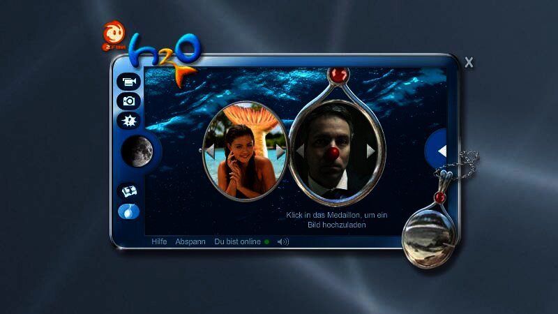 Mit dem Widget kann man Bilder hochladen und als Avatar in das Amulett laden.